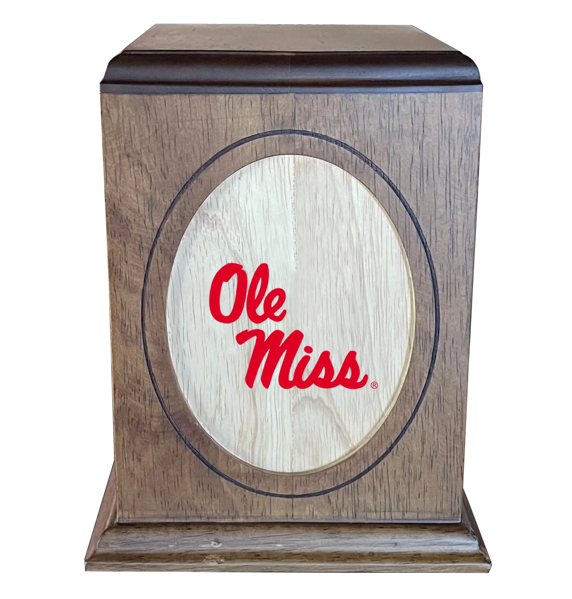 University of Mississippi Ole Miss Rebels Wooden Memorial Cremation Urn - WDOLM100