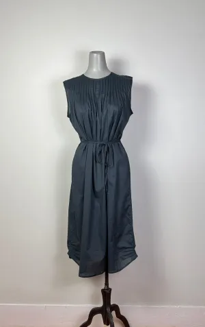 UQNATU  ~  Pintuck Dress - Black Forest Voile