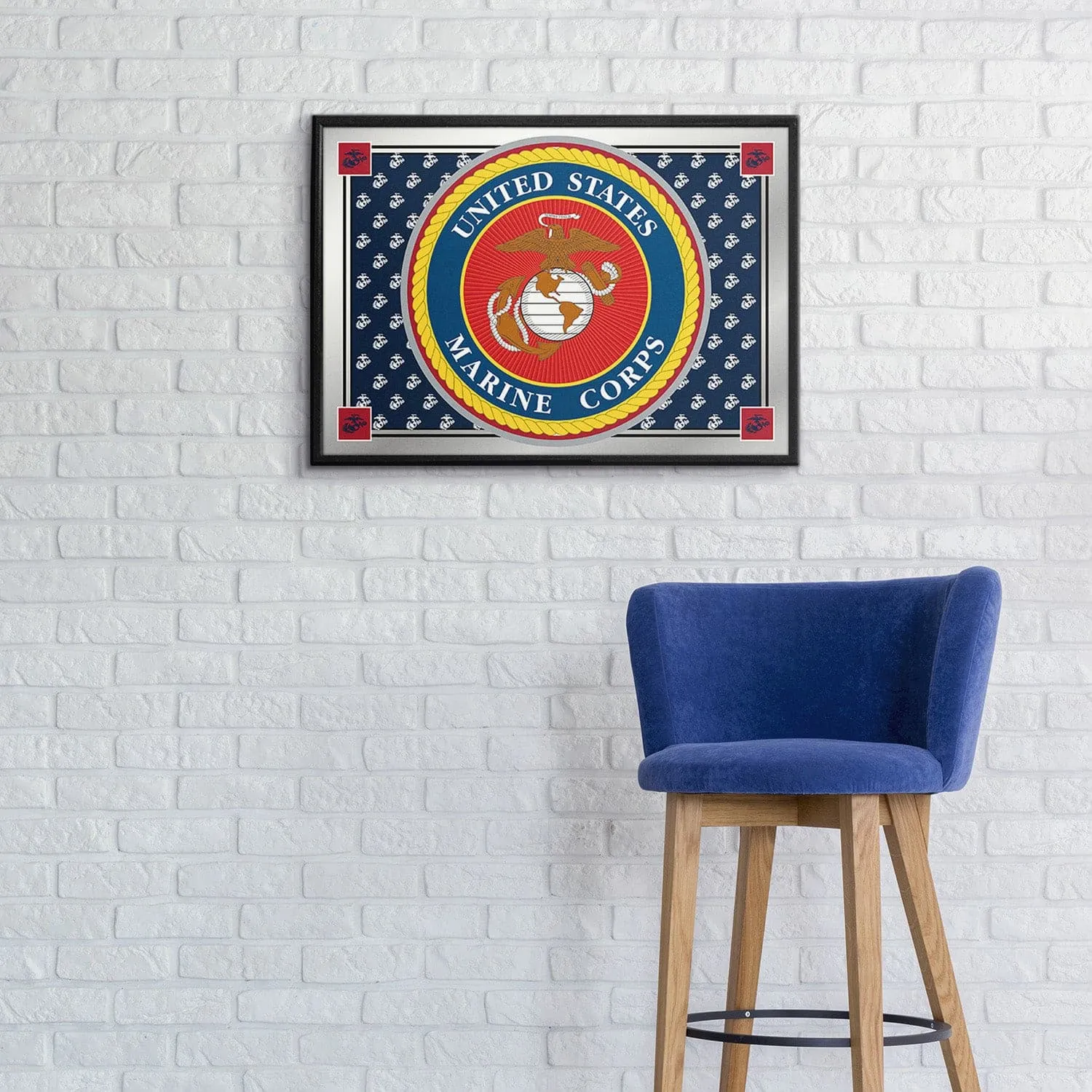 US Marine Corps: Seal - Framed Mirrored Wall Sign