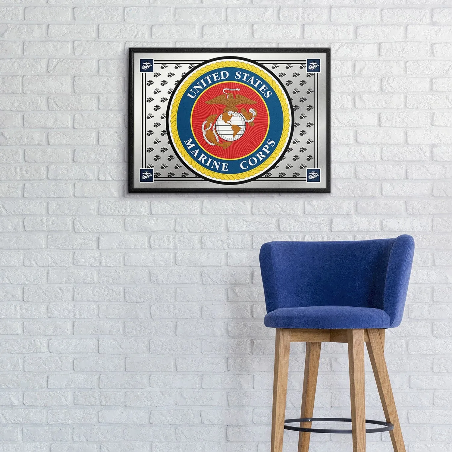 US Marine Corps: Seal - Framed Mirrored Wall Sign