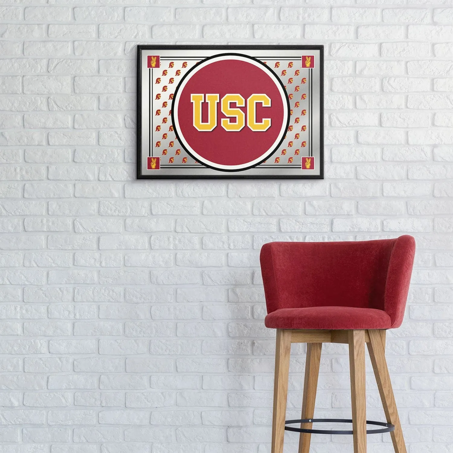 USC Trojans: Team Spirit - Framed Mirrored Wall Sign
