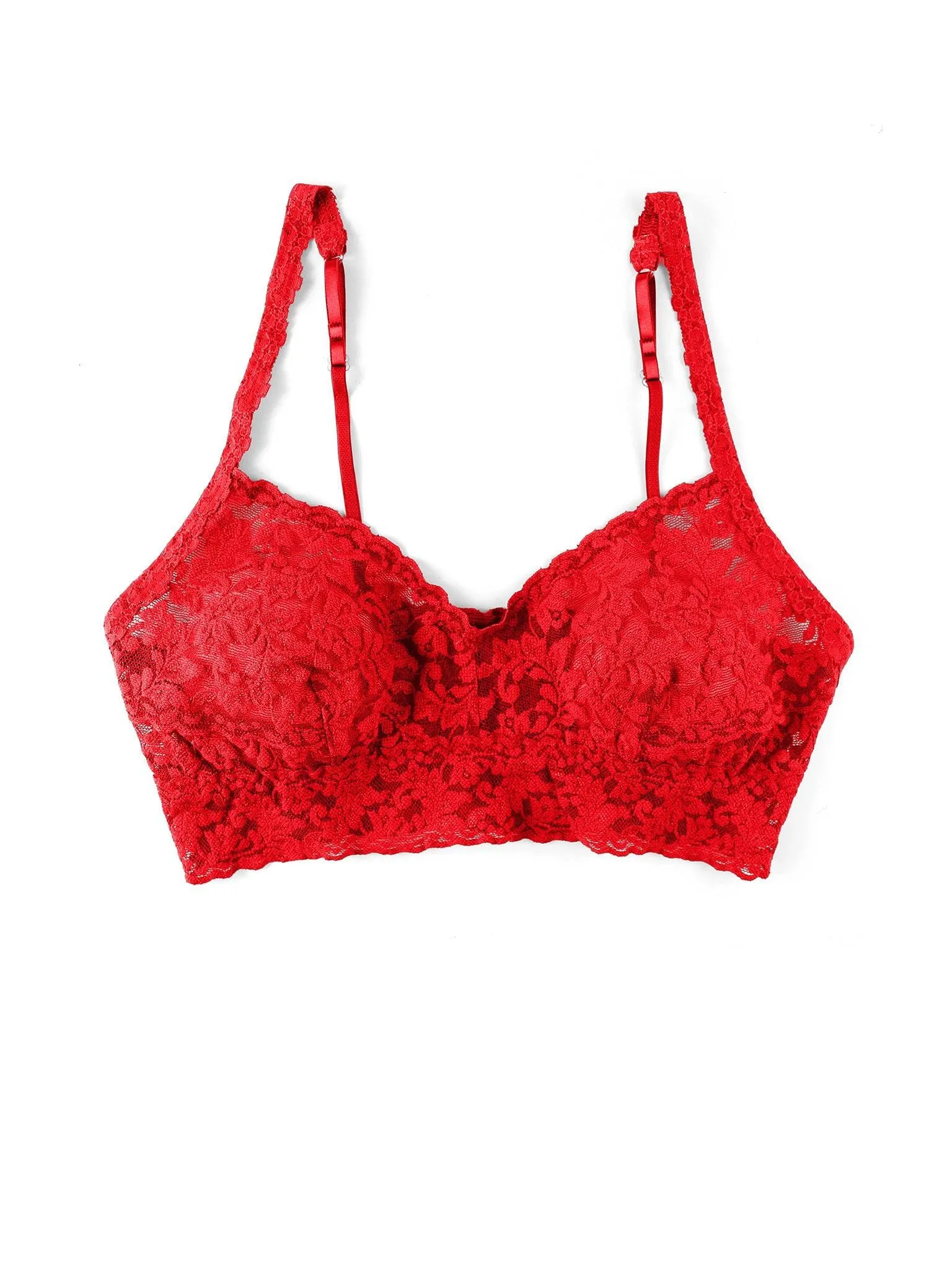 V-Neck Retro Lace Bralette Red Sale