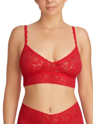 V-Neck Retro Lace Bralette Red Sale