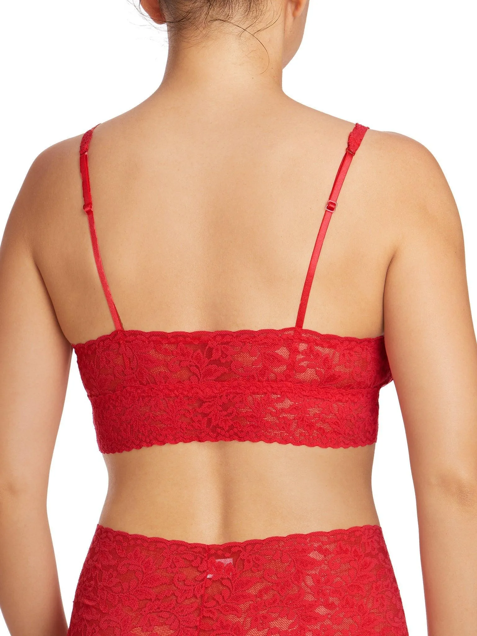 V-Neck Retro Lace Bralette Red Sale