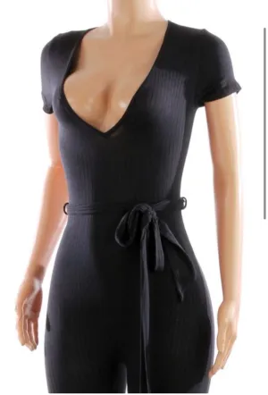 V-Neck Romper with Belt‼️ PLUS SIZES Available ‼️Super Stretchy