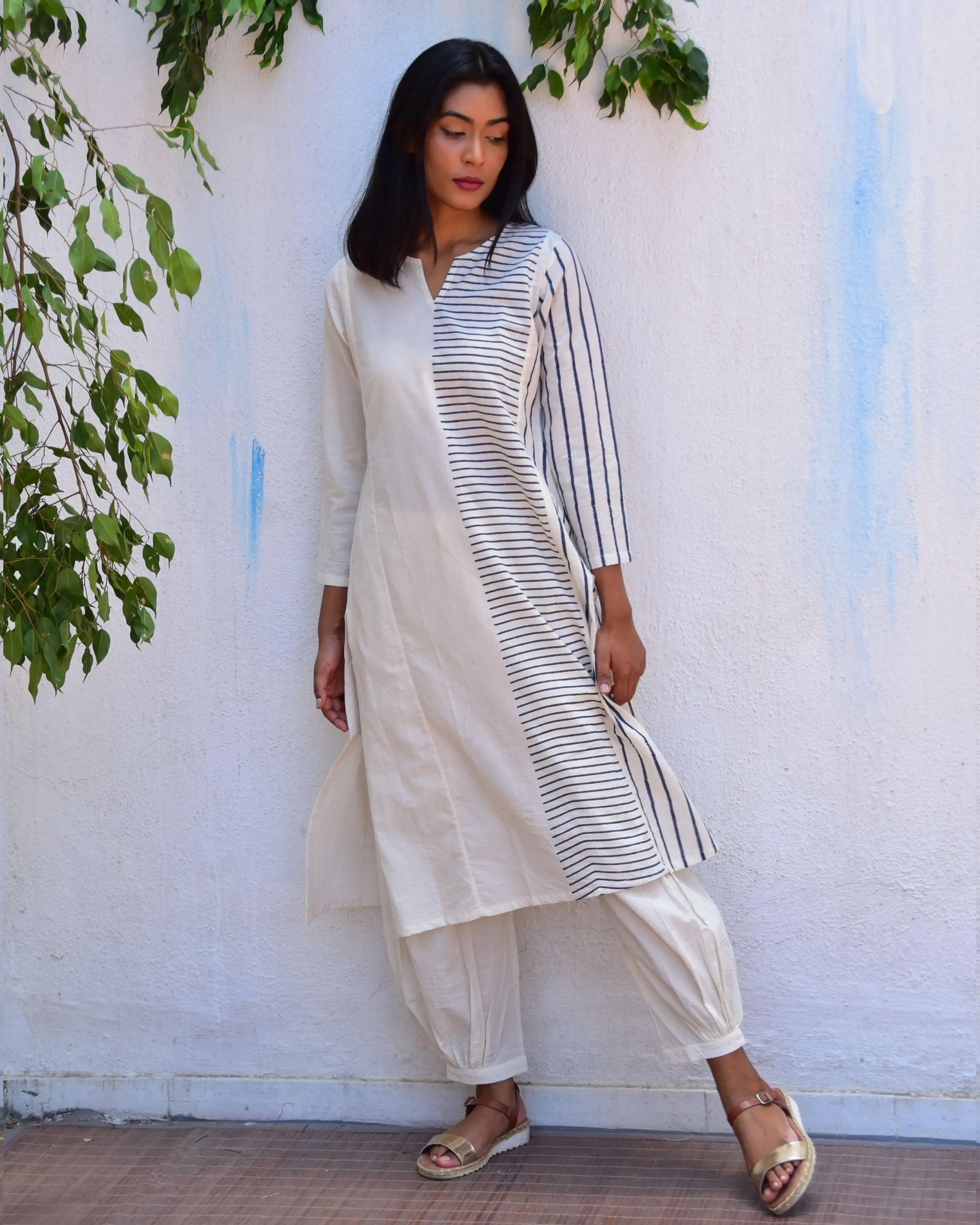 Vanilla Sky Handblockprinted Cotton Kurta Set - Vnmn