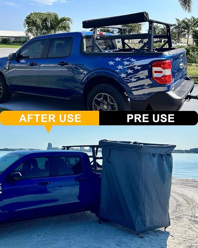 Vehicle Awning Shower Room with Roof Waterproof Carside Camping Shower Tent Overland for SUV Truck