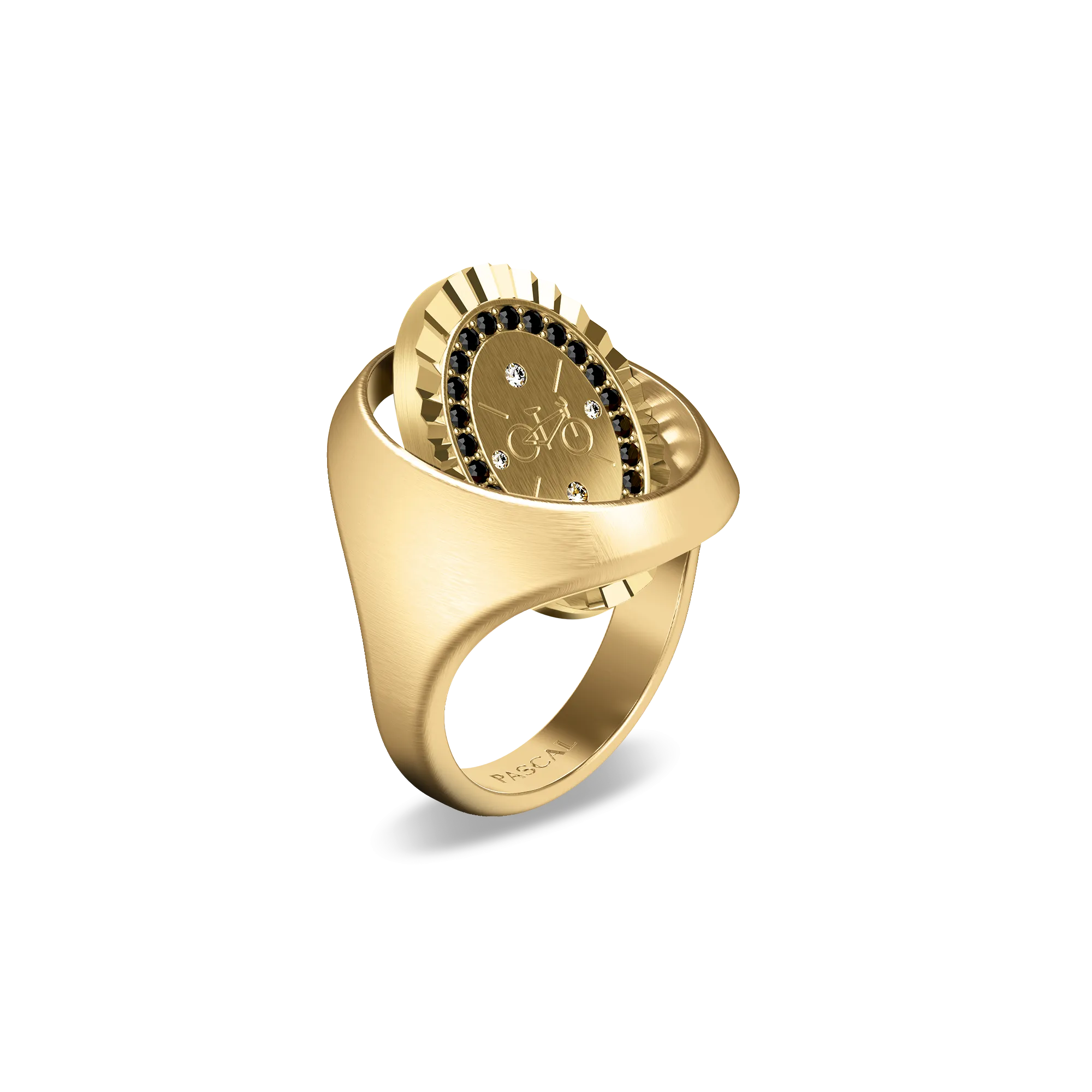 'Victory Emblem' Bicycle Diamond Signet Ring
