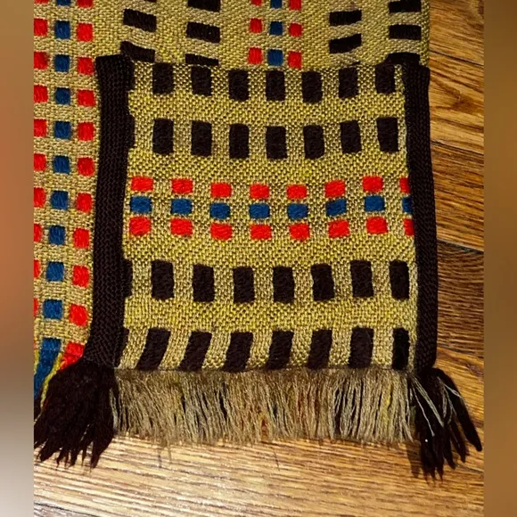 Vintage Churchill handwoven vest tan brown fringe neutrals western native earthy