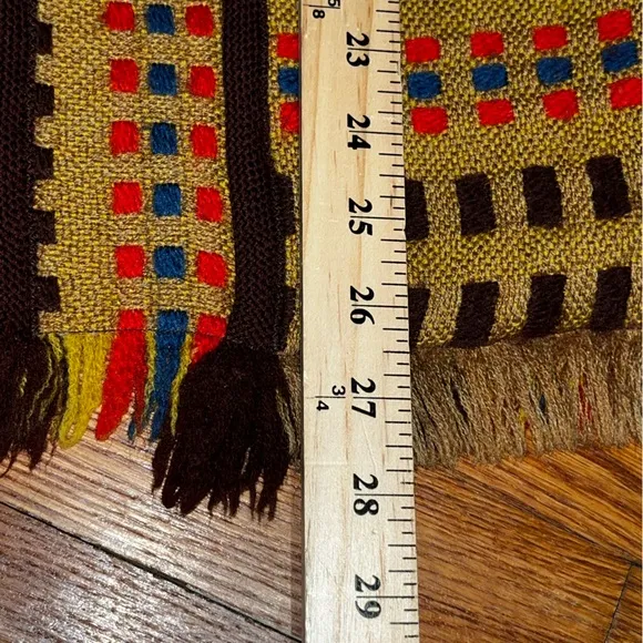 Vintage Churchill handwoven vest tan brown fringe neutrals western native earthy