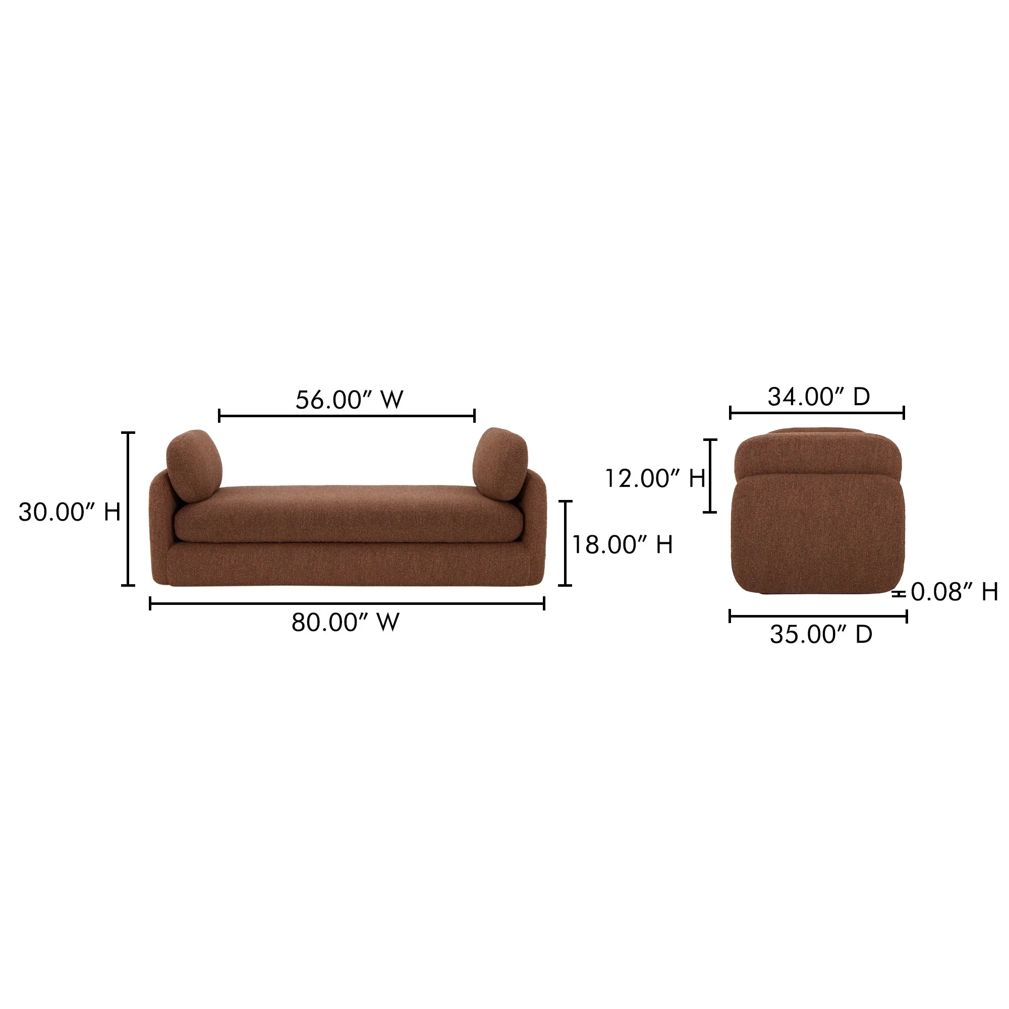 Vintage-Inspired Bouclé Curve Daybed