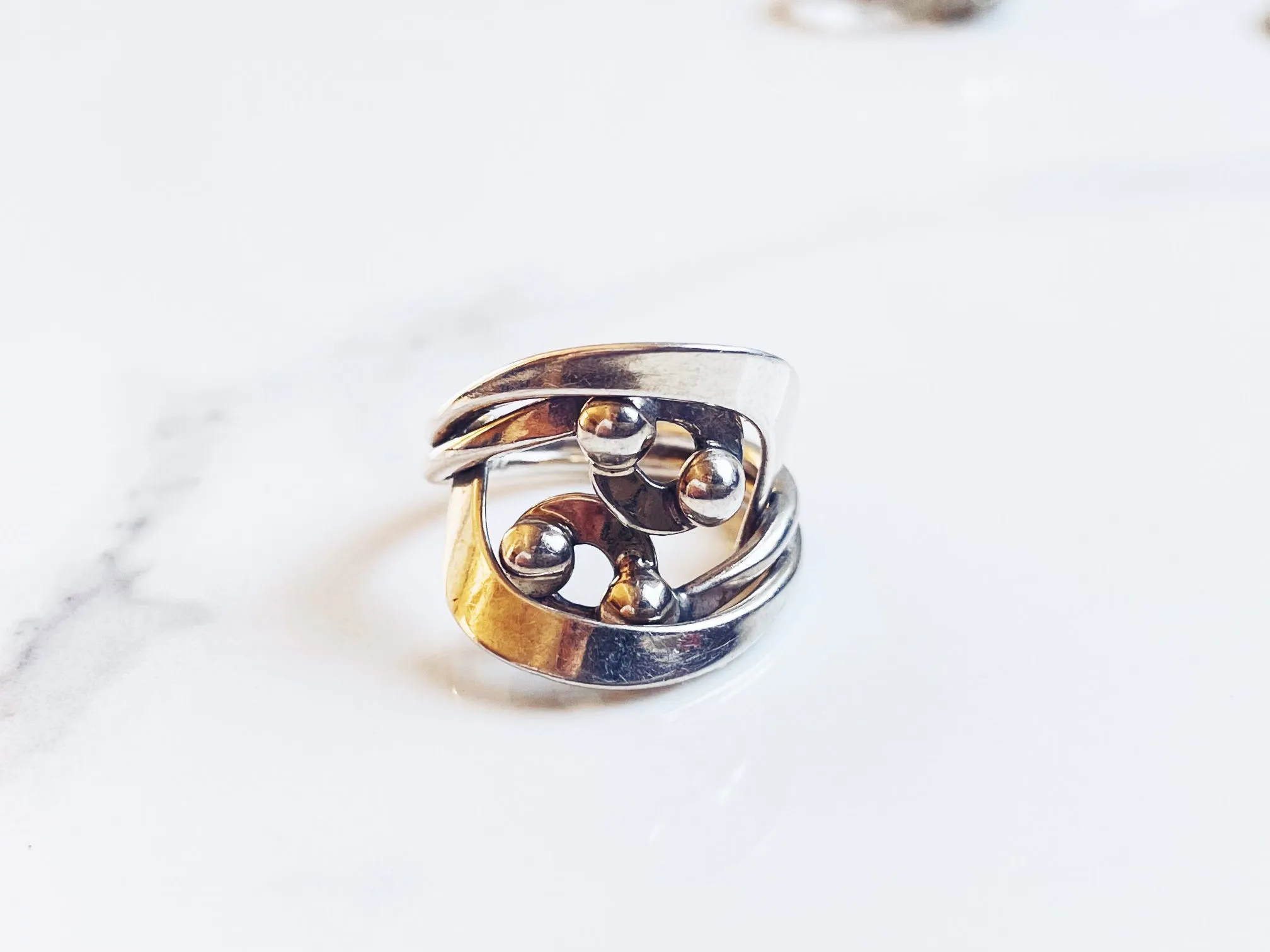 Vintage Silver Abstract Ring