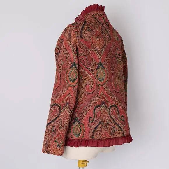 Vtg Alex Kim Tapestry Jacket M Paisley Boho Hippie 70s Renaissance Folk Indie