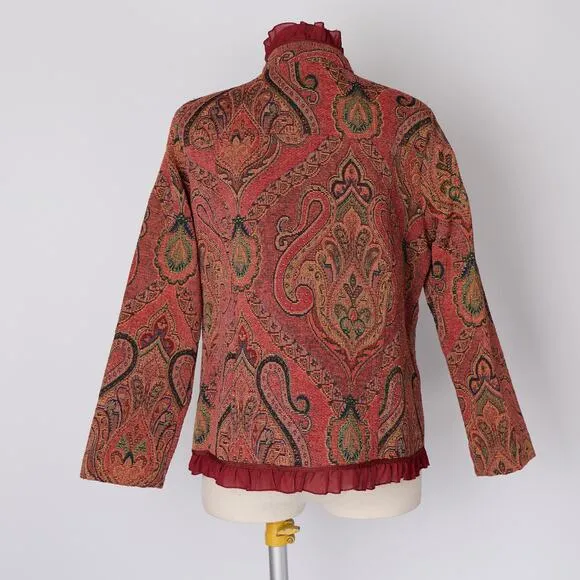 Vtg Alex Kim Tapestry Jacket M Paisley Boho Hippie 70s Renaissance Folk Indie