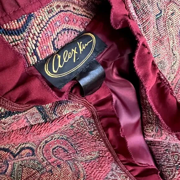 Vtg Alex Kim Tapestry Jacket M Paisley Boho Hippie 70s Renaissance Folk Indie