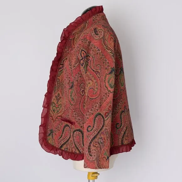 Vtg Alex Kim Tapestry Jacket M Paisley Boho Hippie 70s Renaissance Folk Indie