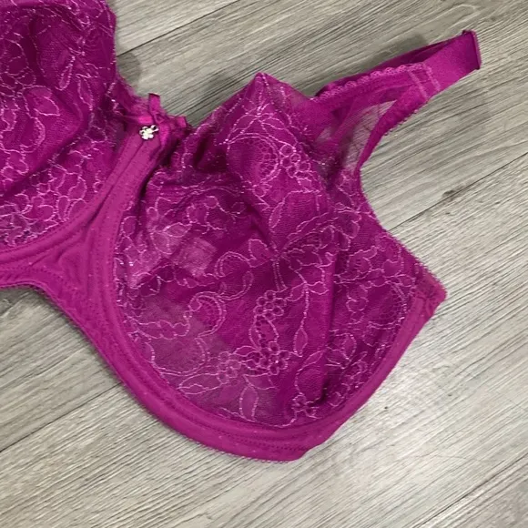 WACOAL Retro Chic Full Figure Pink Lace  Underwire Bra size 36G