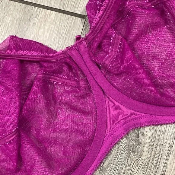 WACOAL Retro Chic Full Figure Pink Lace  Underwire Bra size 36G
