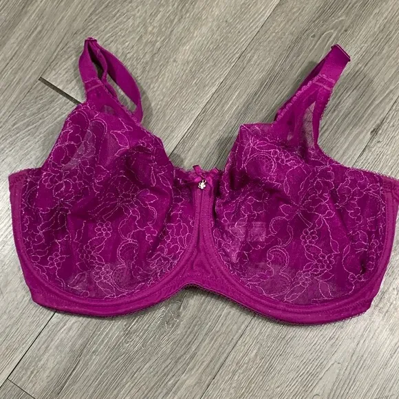 WACOAL Retro Chic Full Figure Pink Lace  Underwire Bra size 36G