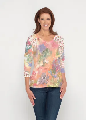 Warm Desert Vibes (17248) ~ Signature 3/4 Sleeve V-Neck Top