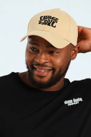Washed Embroidery Cap - Mustard