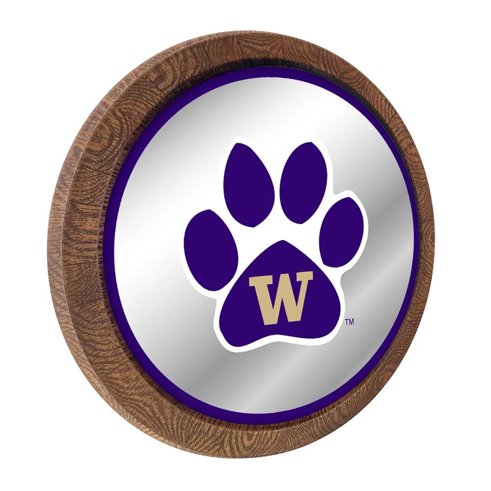 Washington Huskies: Paw - Mirrored Barrel Top Mirrored Wall Sign