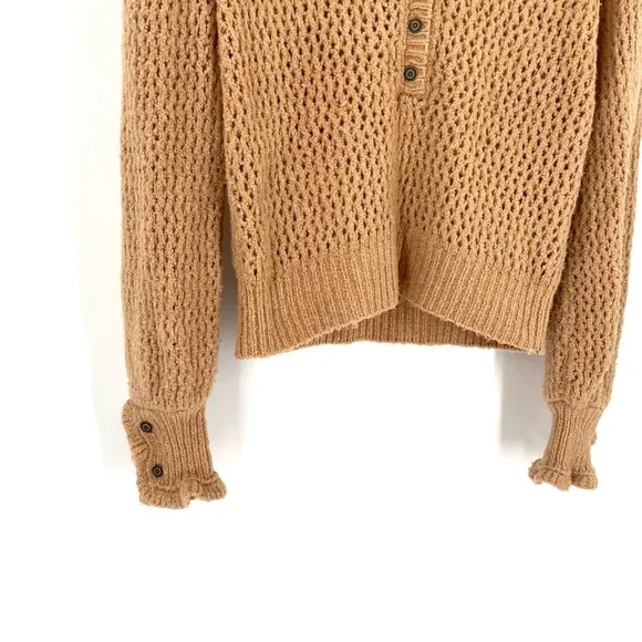 WE THE FREE PEOPLE Care FP Snowdrift Pullover in Camel Heather