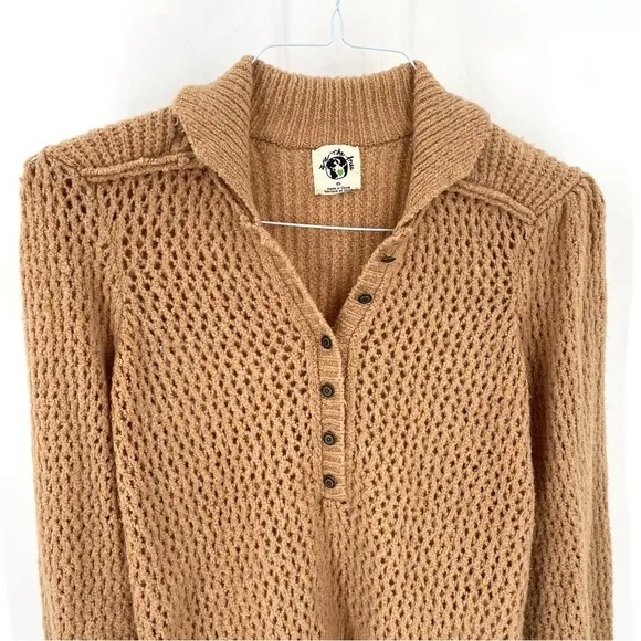 WE THE FREE PEOPLE Care FP Snowdrift Pullover in Camel Heather