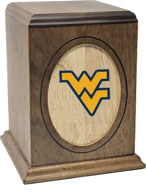 West Virginia University Mountaineers Wooden Memorial Cremation Urn - WDWVG100