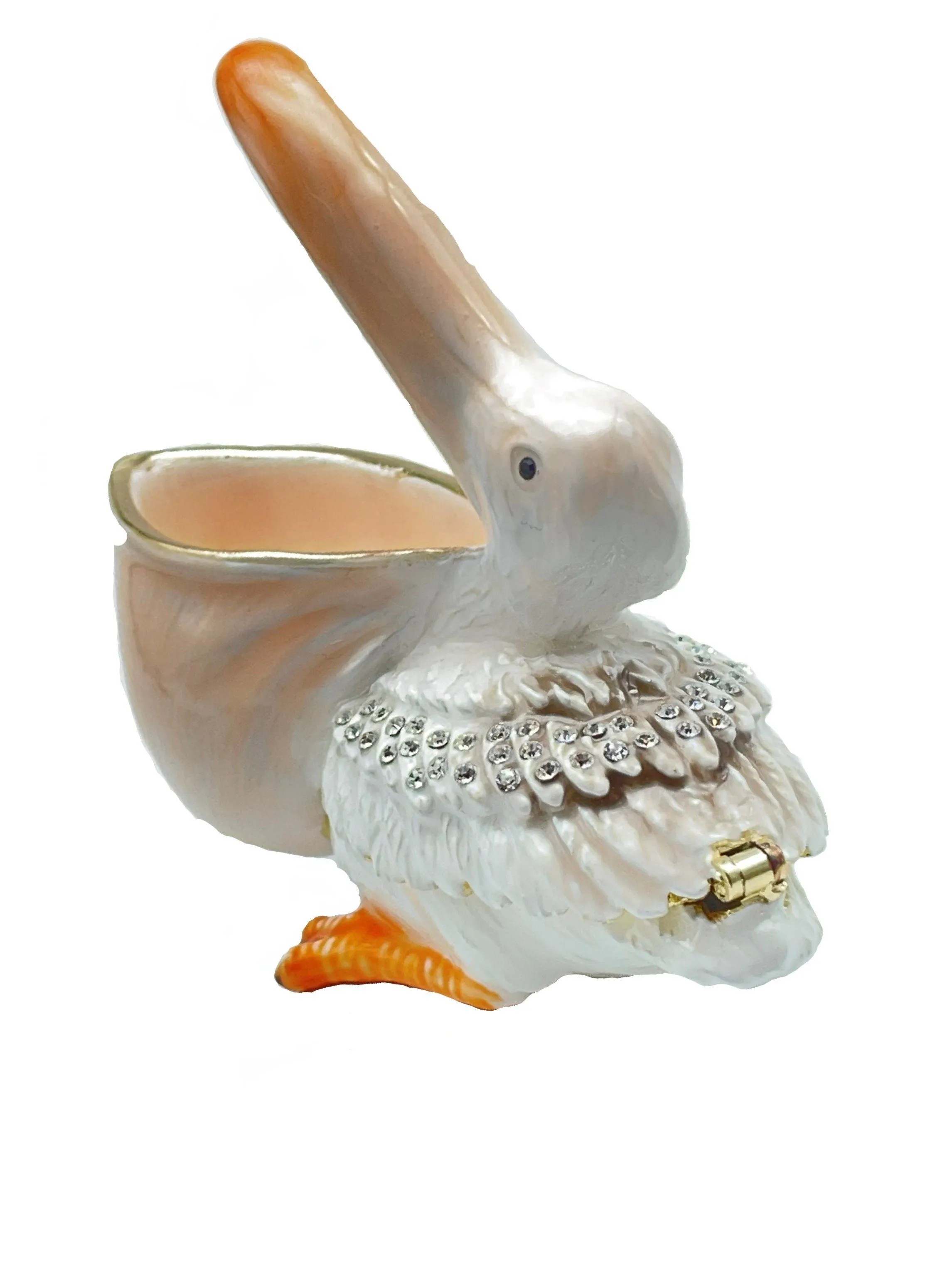 White pelican trinket box