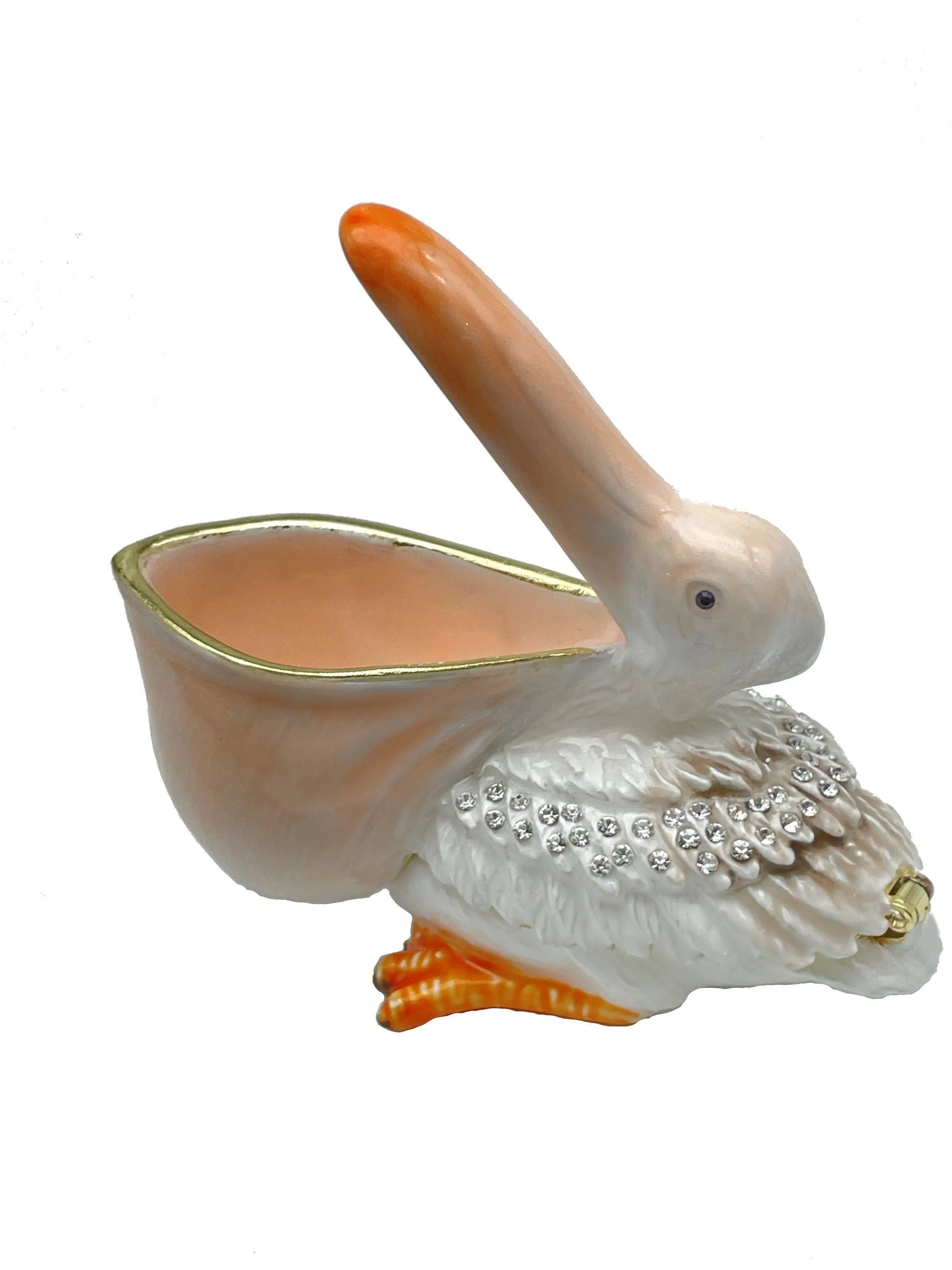 White pelican trinket box