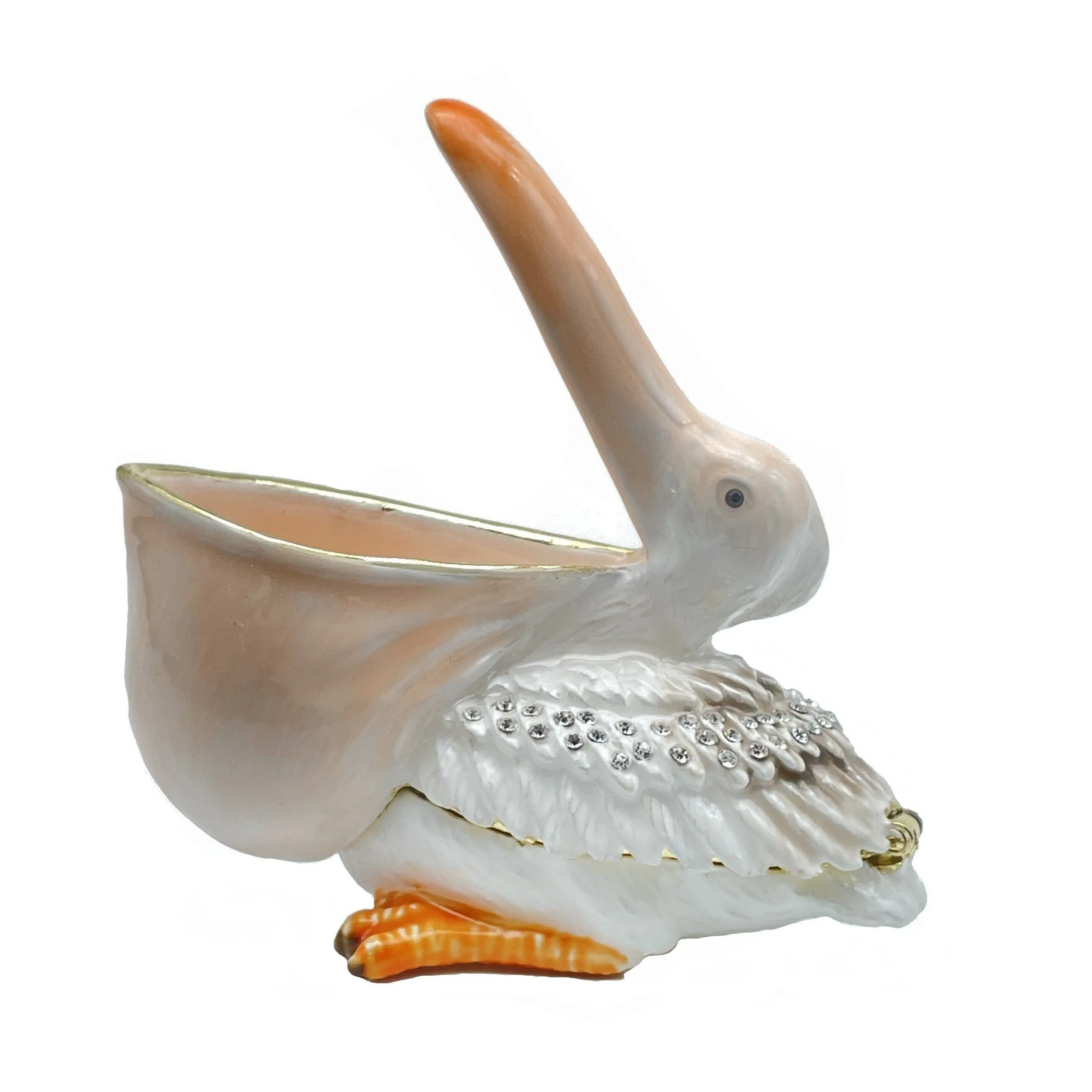 White pelican trinket box