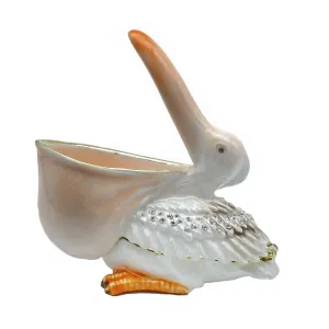 White pelican trinket box
