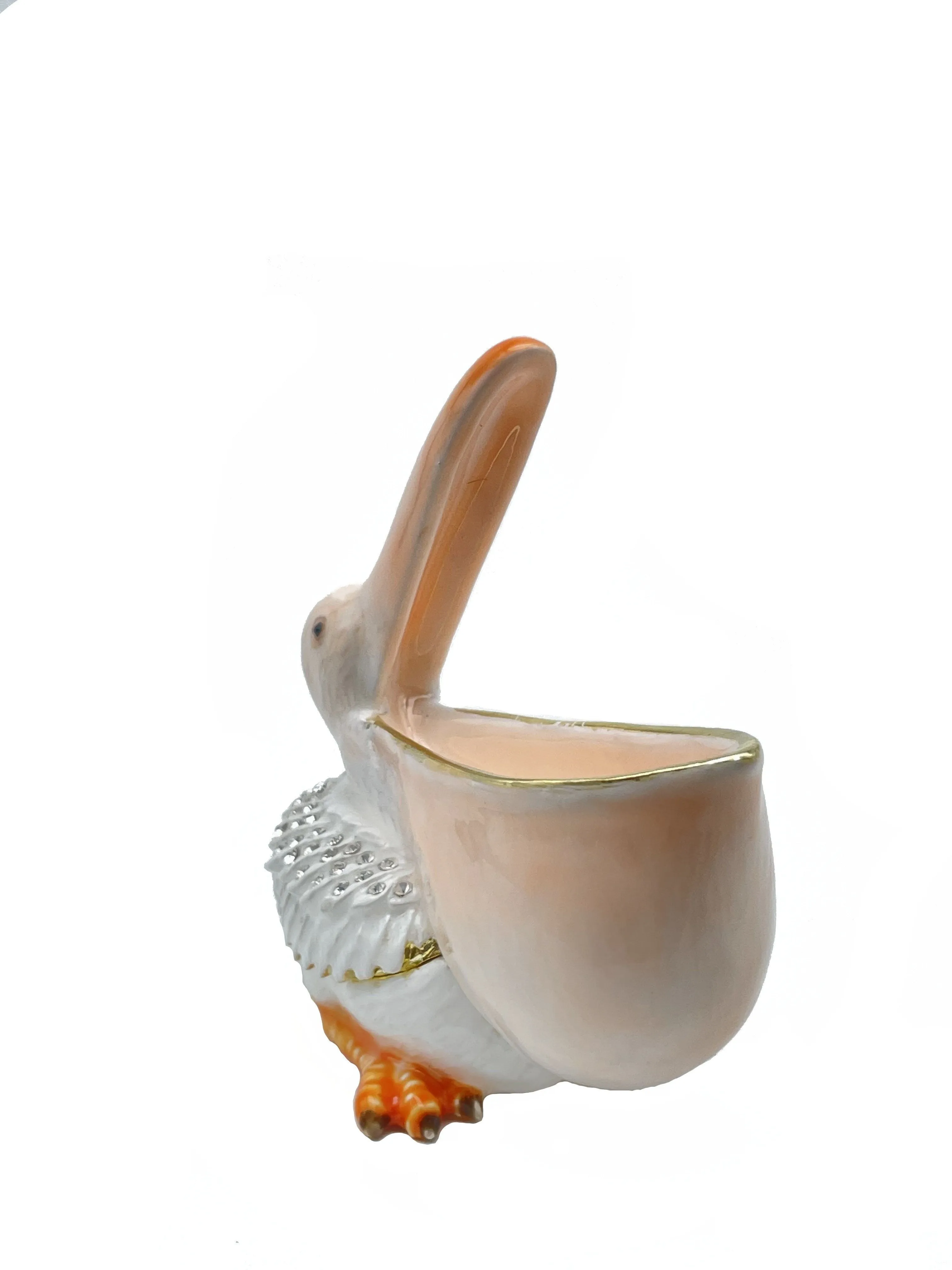 White pelican trinket box