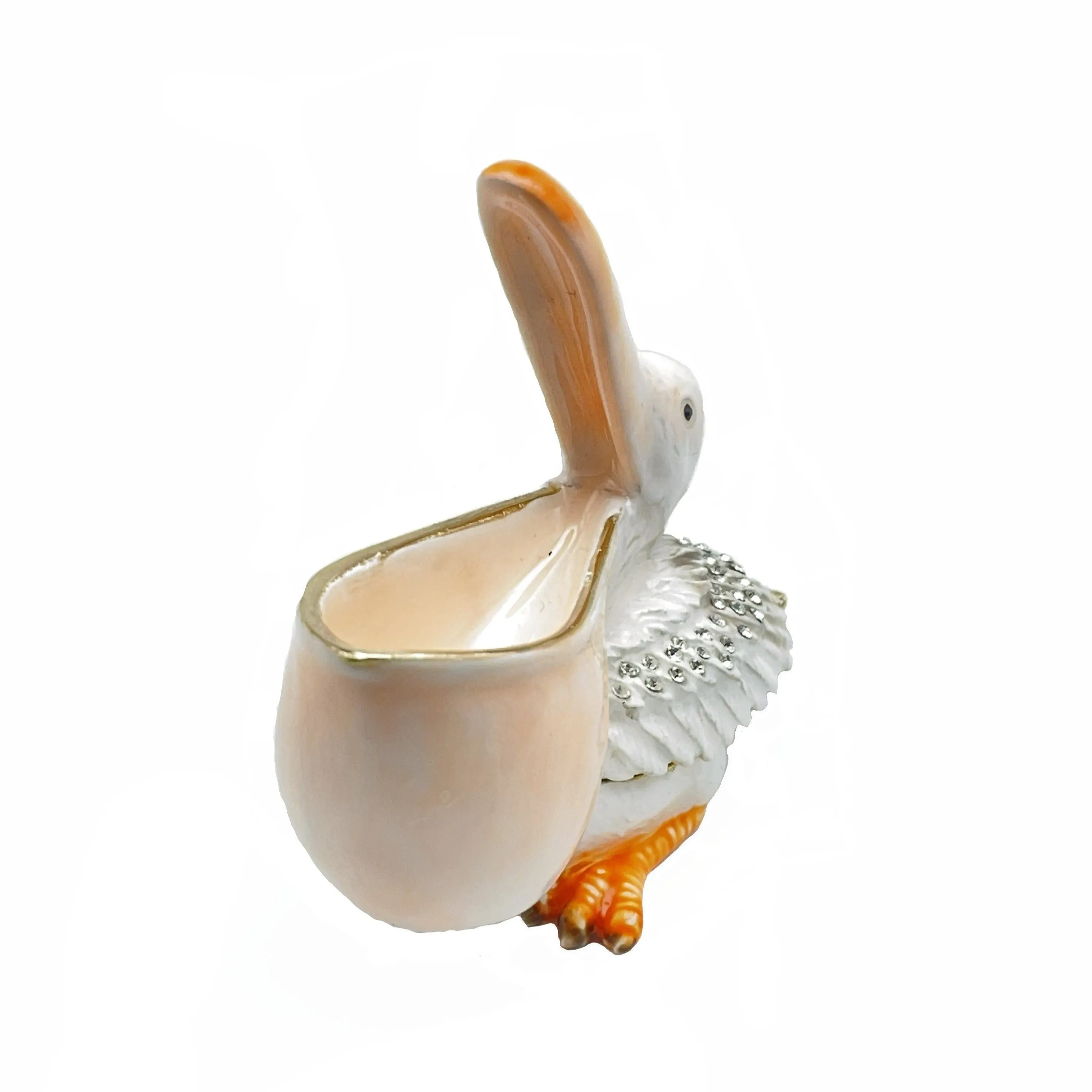 White pelican trinket box