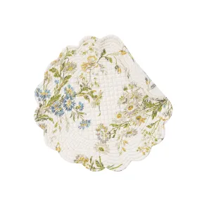 Wildflower Round Quilted Reversible Cotton Placemat