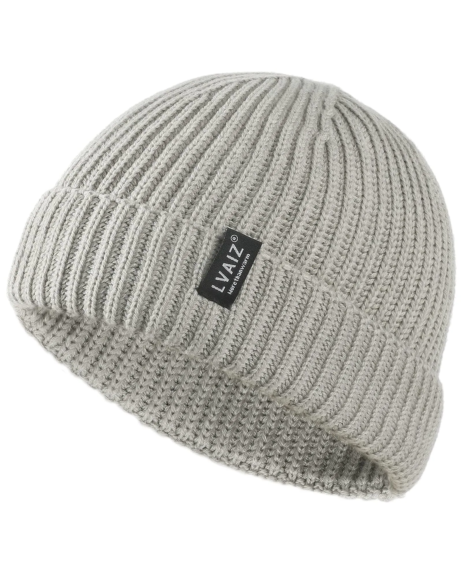 Winter Knitted Fishermen Beanie Hats for Men Wool Short Cuffed Skull Cap