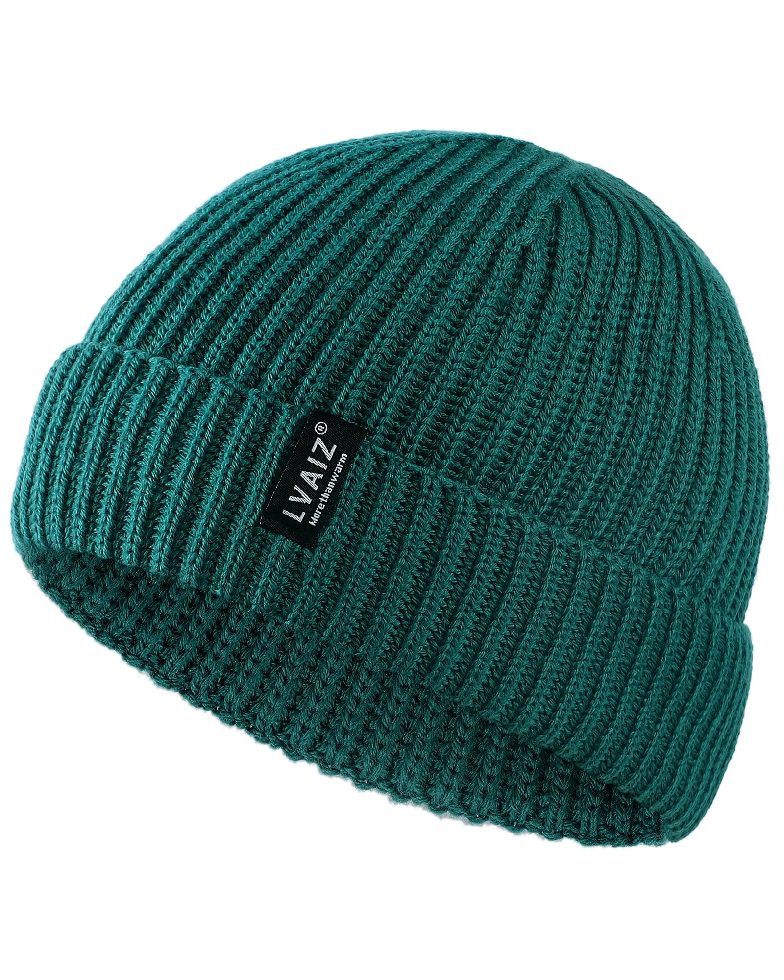 Winter Knitted Fishermen Beanie Hats for Men Wool Short Cuffed Skull Cap