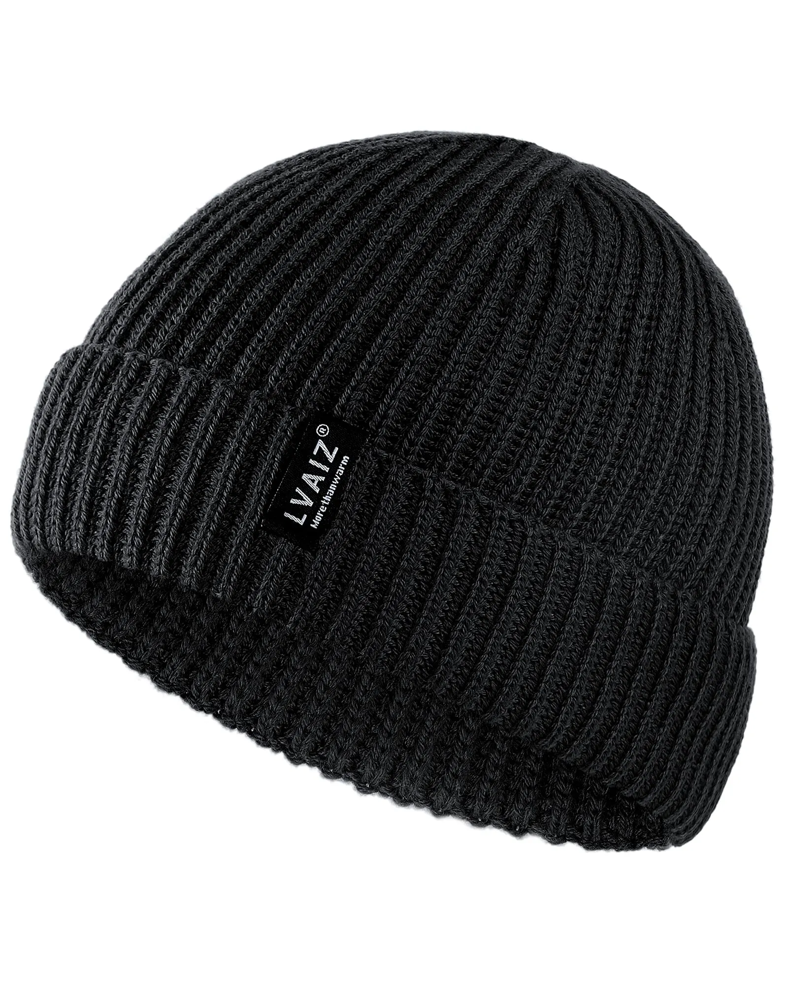 Winter Knitted Fishermen Beanie Hats for Men Wool Short Cuffed Skull Cap