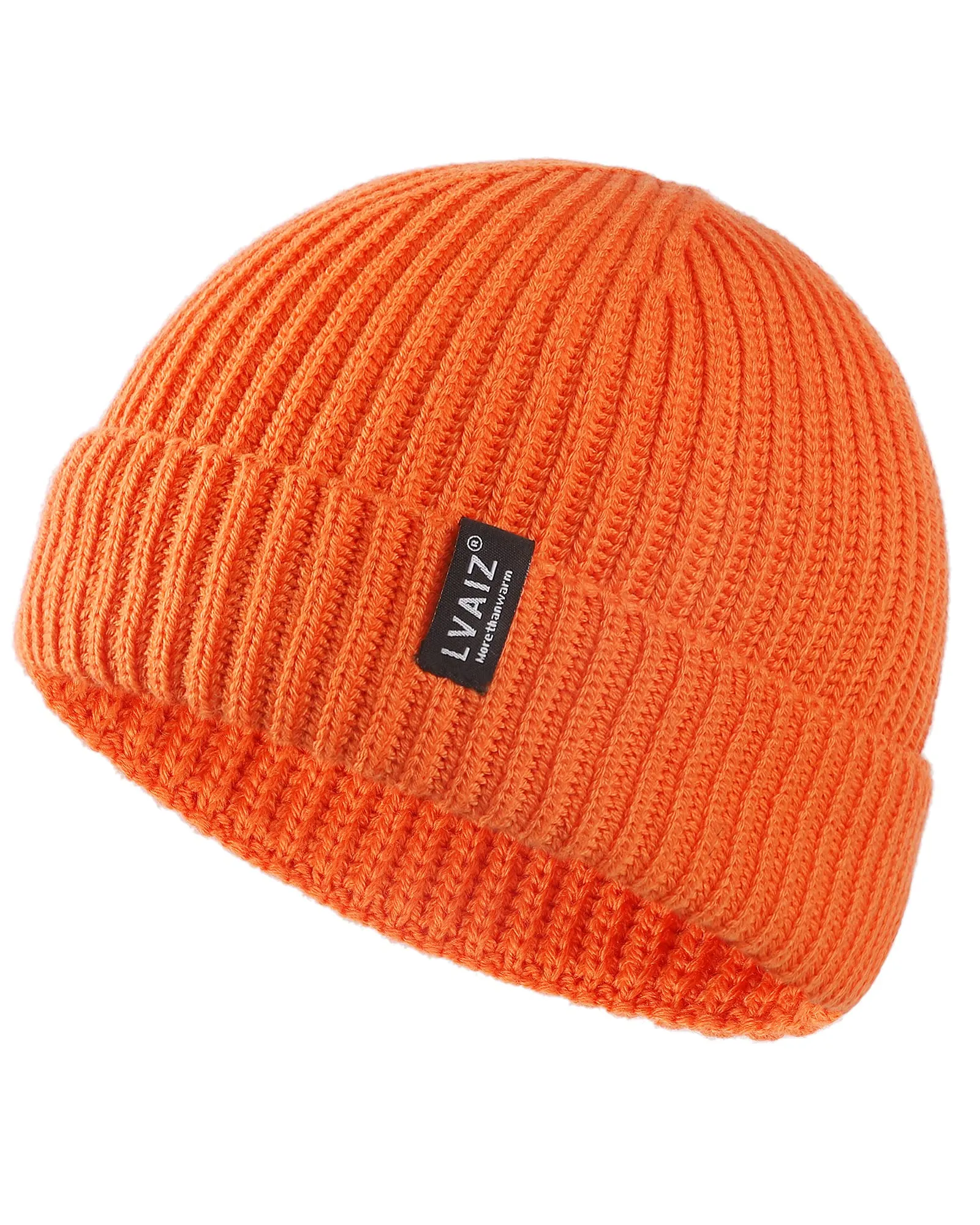 Winter Knitted Fishermen Beanie Hats for Men Wool Short Cuffed Skull Cap