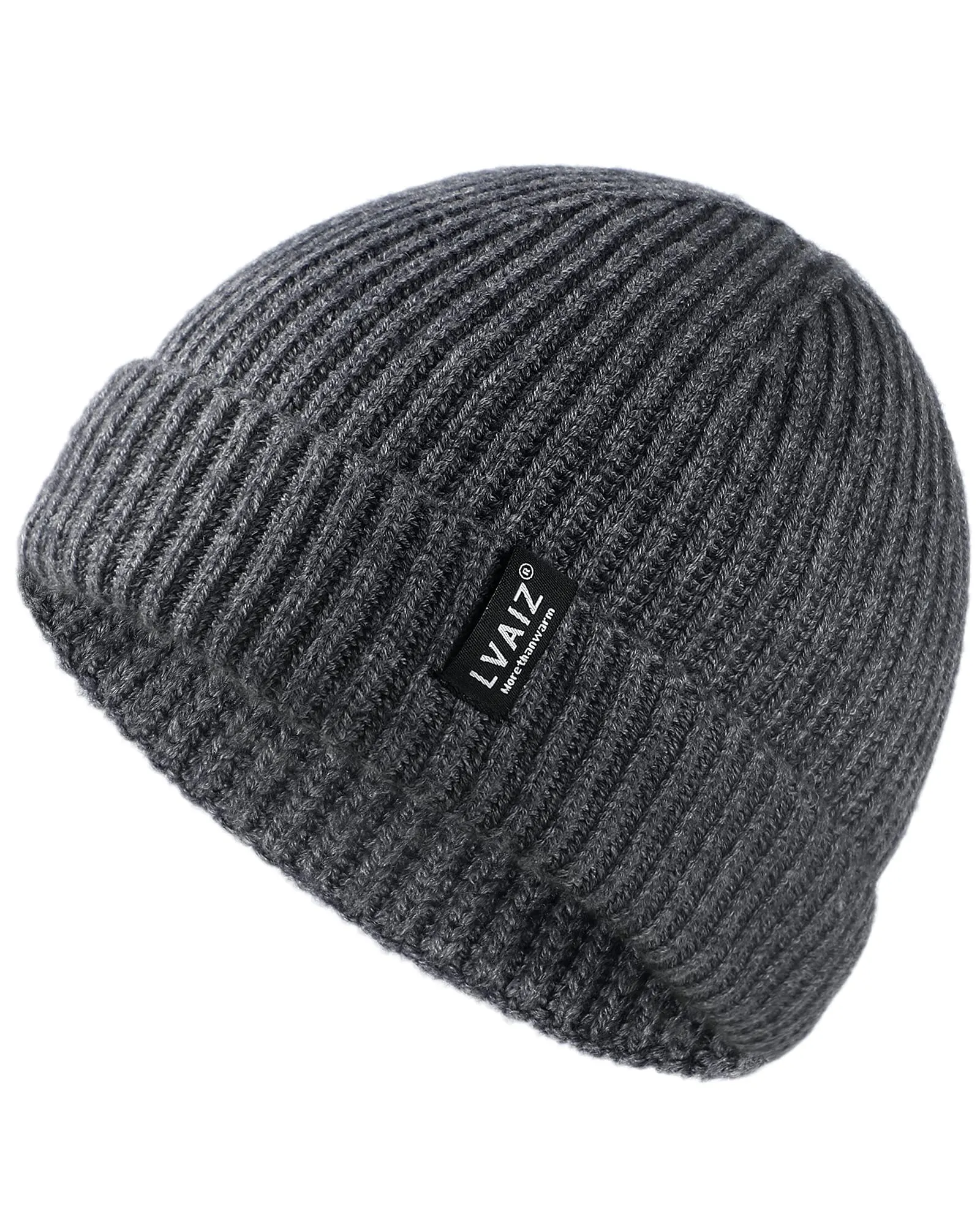 Winter Knitted Fishermen Beanie Hats for Men Wool Short Cuffed Skull Cap