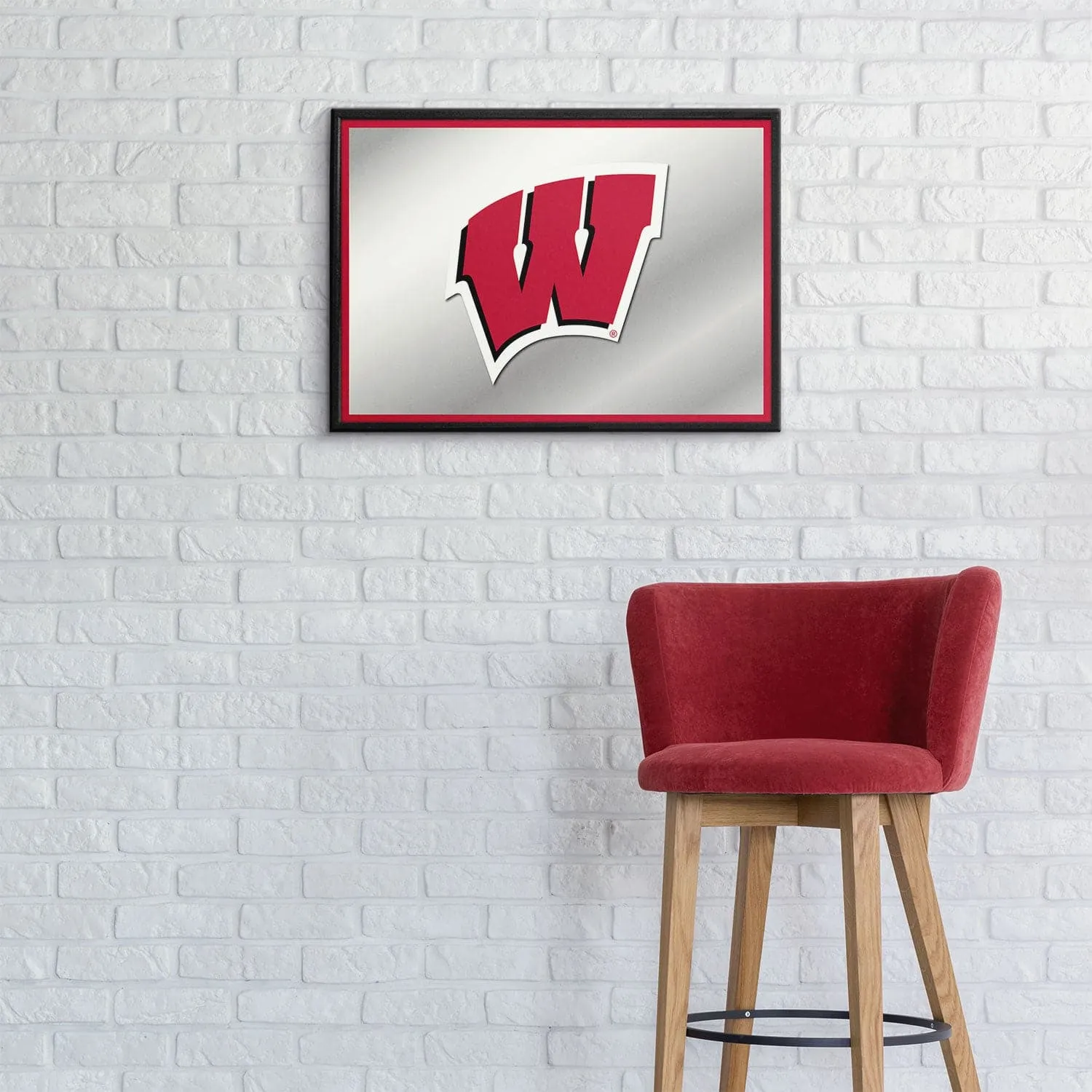 Wisconsin Badgers: Framed Mirrored Wall Sign