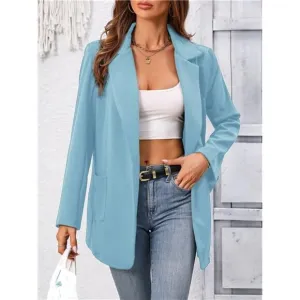 Women Solid Color Simple Blazer Jacket For Daily Work Outfits