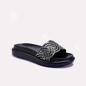 Womens Black Comfy Casual Slippers 0413323