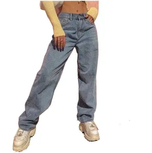 Women’s Retro Inspired Wide Leg Denim Blue Jeans
