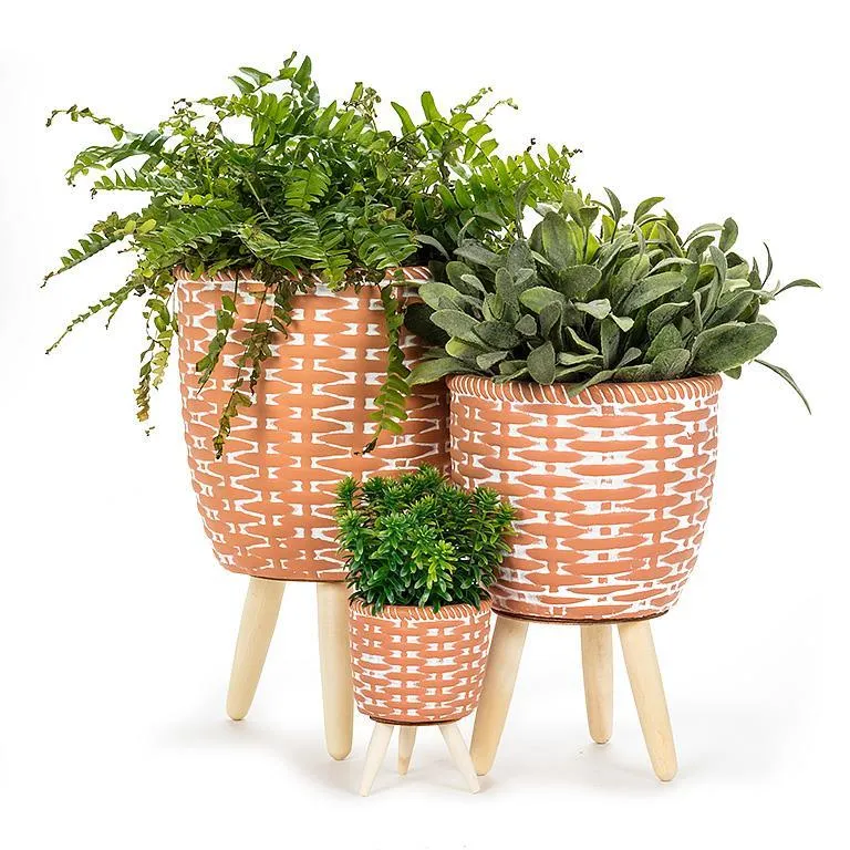 Woven Tripod Planter-Terra
