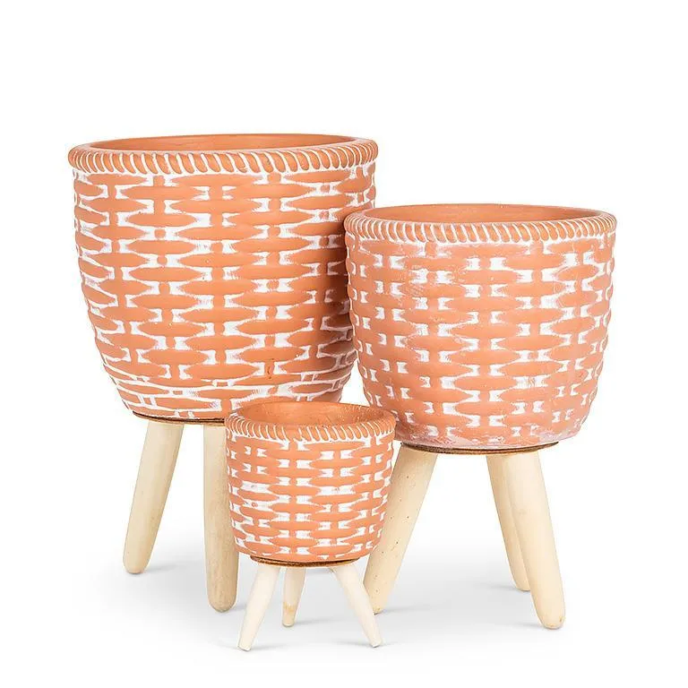 Woven Tripod Planter-Terra