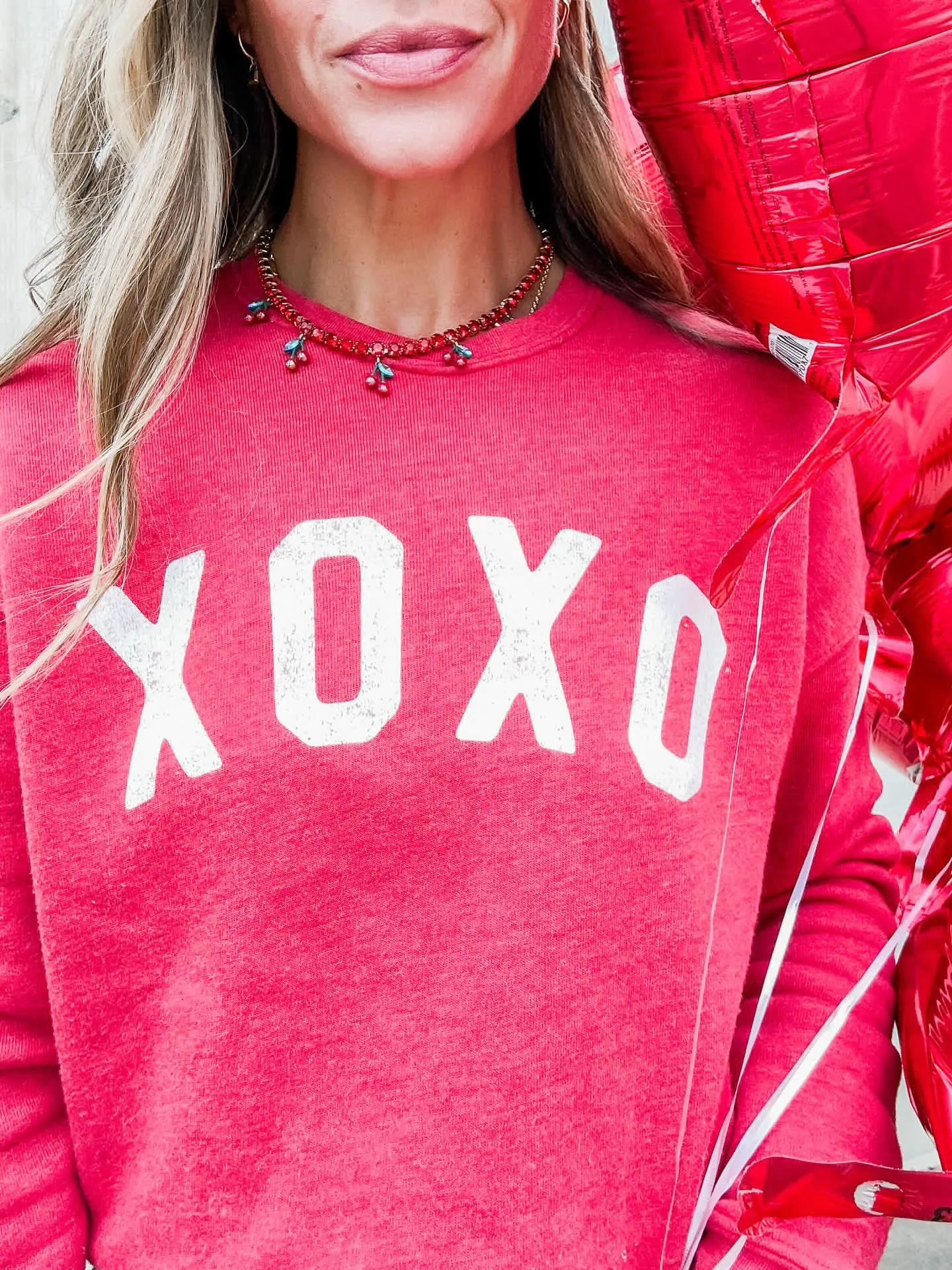 XOXO Fleece Pullover Relaxed Fit Sweatshirt