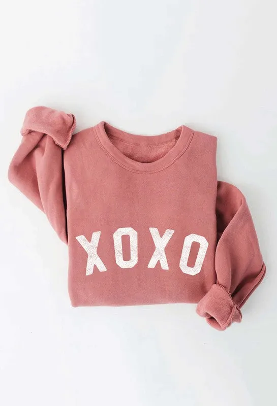 XOXO Fleece Pullover Relaxed Fit Sweatshirt