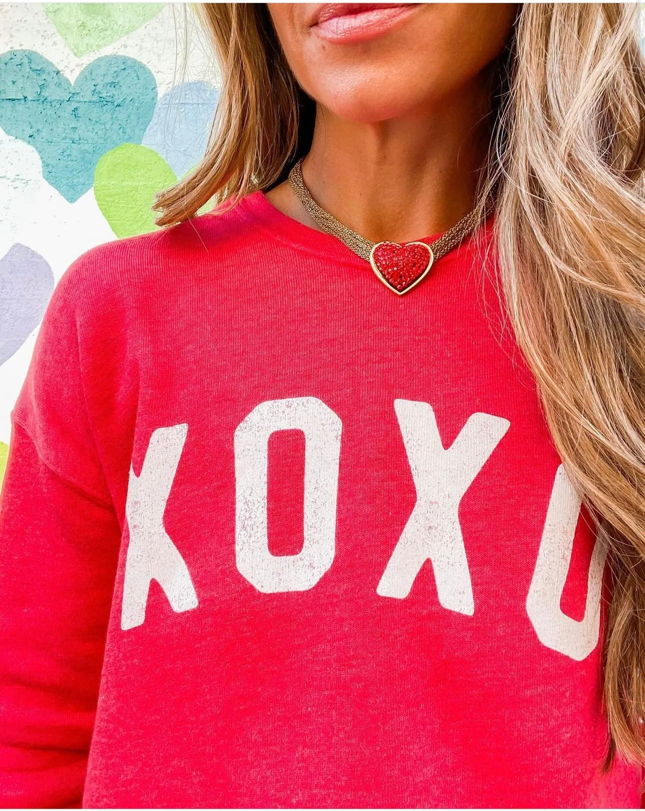 XOXO Fleece Pullover Relaxed Fit Sweatshirt